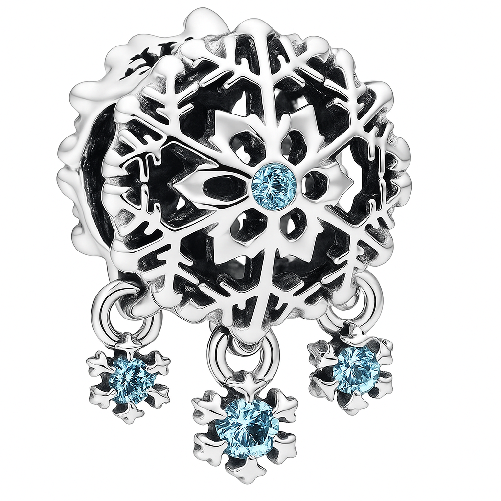 The Silver Glacier Snowfall Dream Catcher Charm