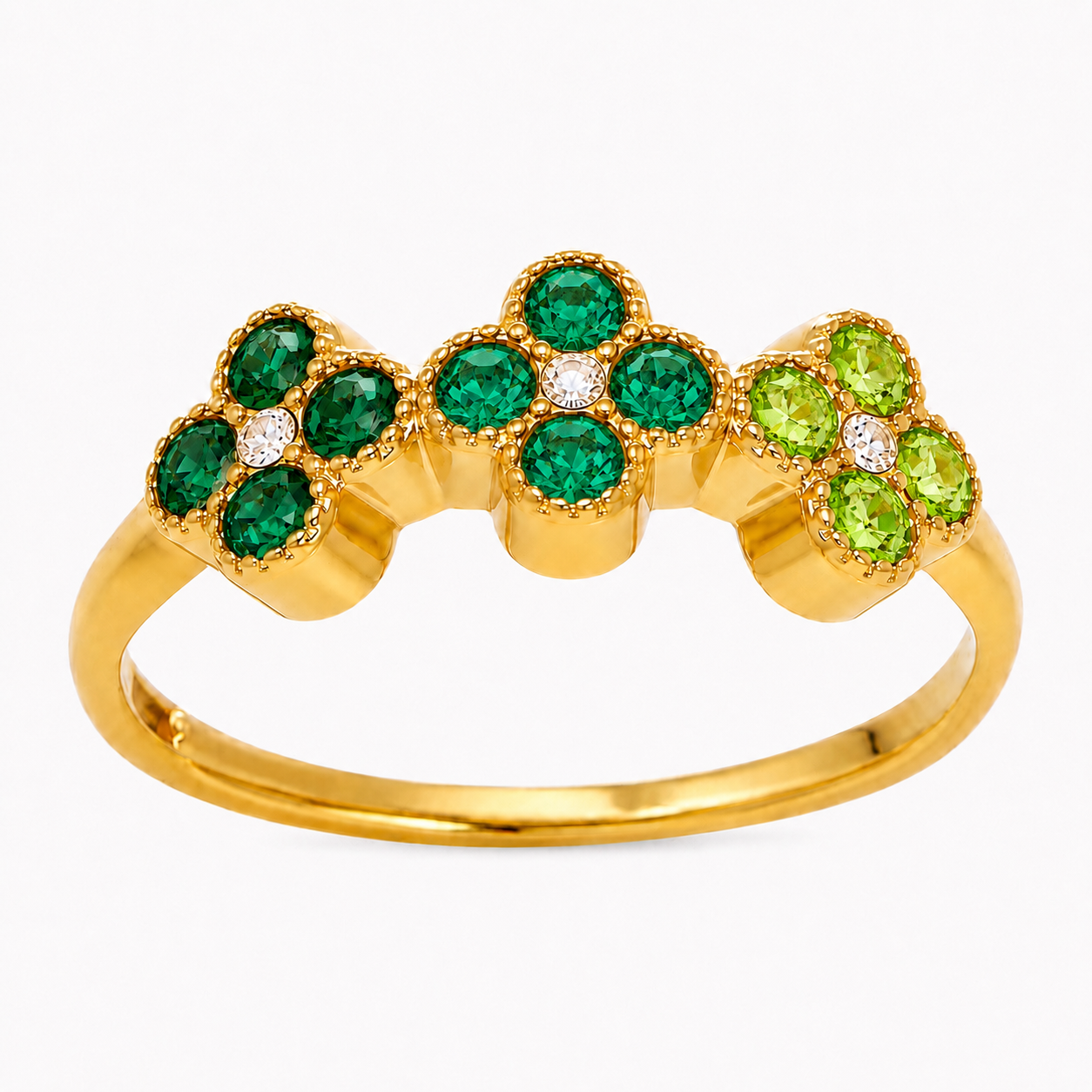 The Gold Sahara Clover Adjustable Ring
