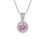 The Silver Pink Sparkling Amilisè Circular Gemstone Pendant Necklace