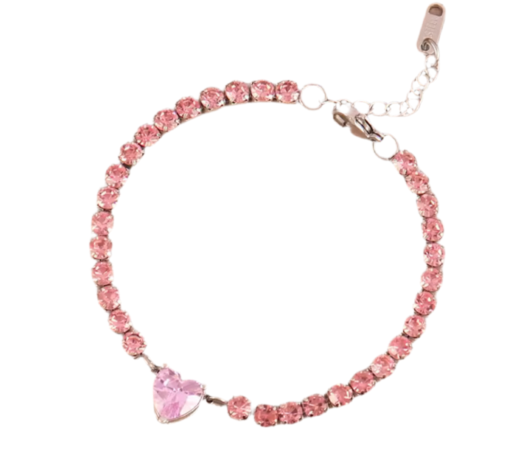 The Barbie Pink Heart Tennis Bracelet
