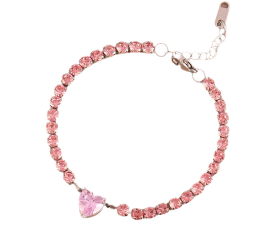 The Barbie Pink Heart Tennis Bracelet