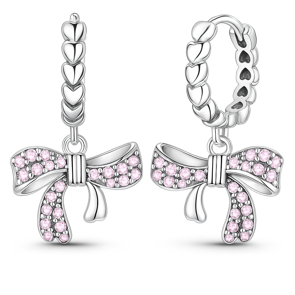 The Silver Blushing Bow Huggies