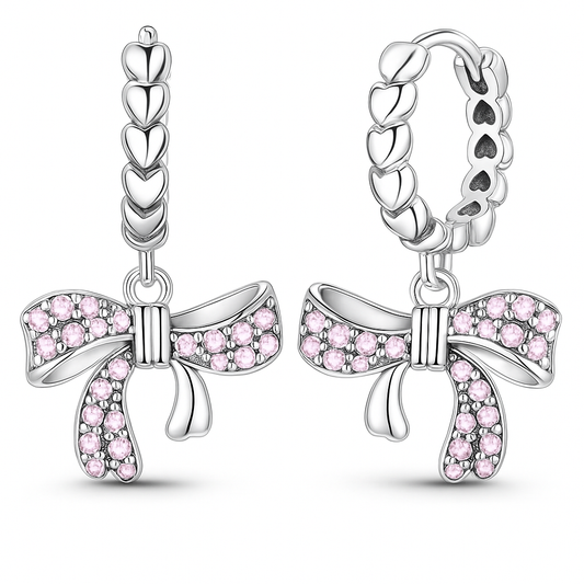 The Silver Blushing Bow Huggies