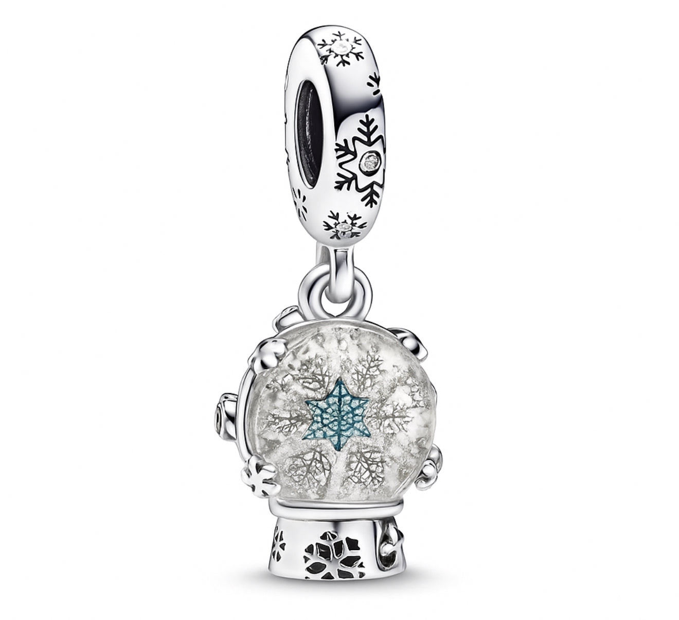 The Silver Frozen Wishes Snow Globe Charm