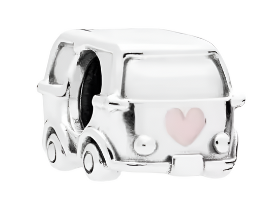 The Pearly Pink Heart Bus Charm