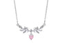 The Silver Pink Dangle Enchanted Heart Necklace
