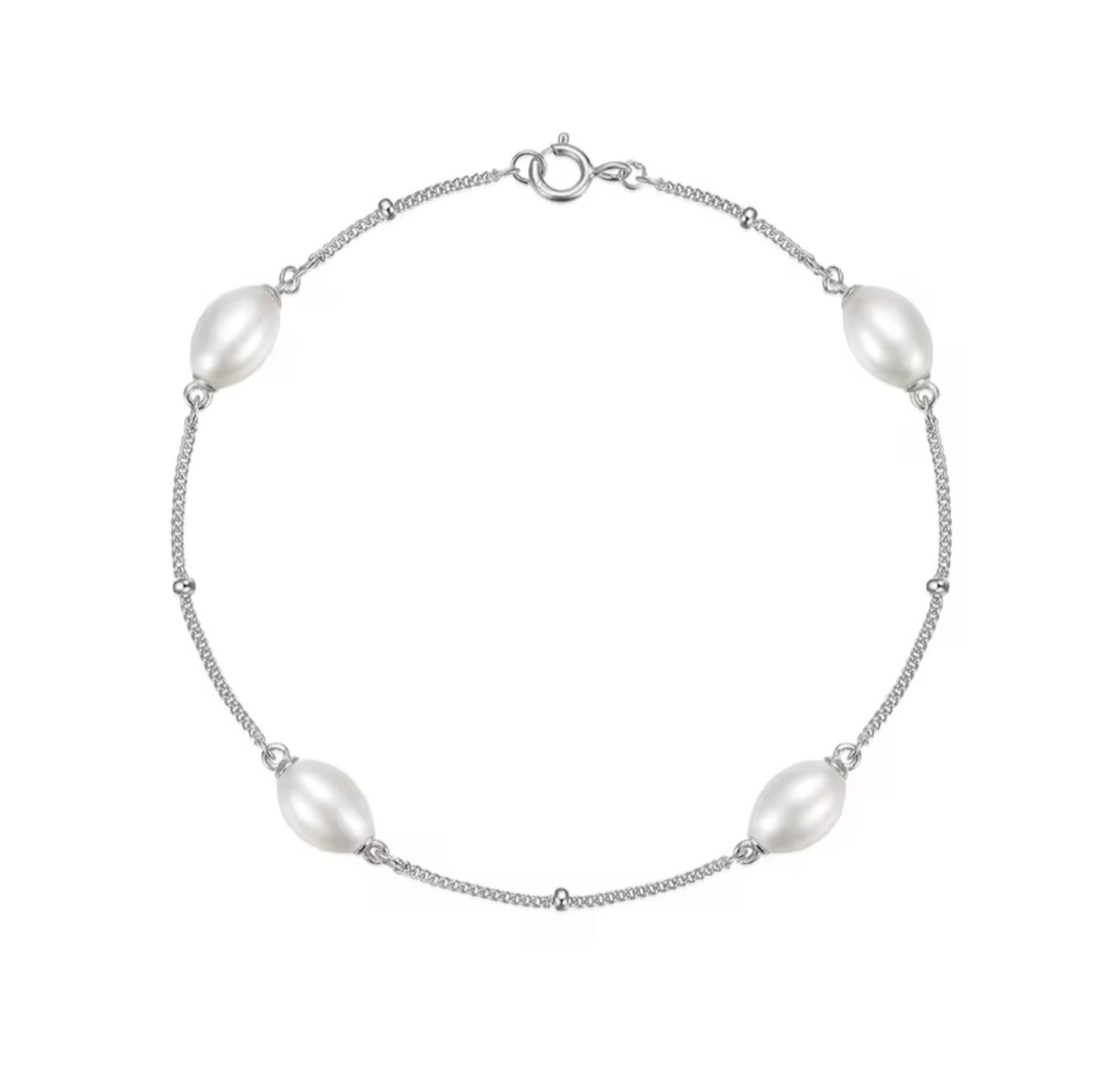 The Silver Ethereal Tides Pearl Bracelet