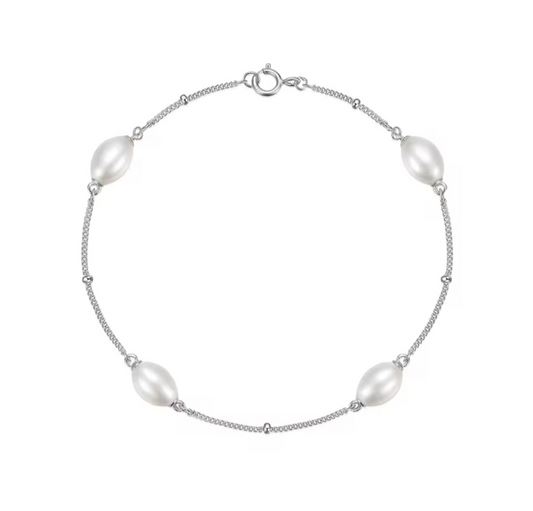 The Silver Ethereal Tides Pearl Bracelet