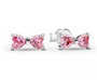 The Silver Pink Bow Grace Stud Earrings
