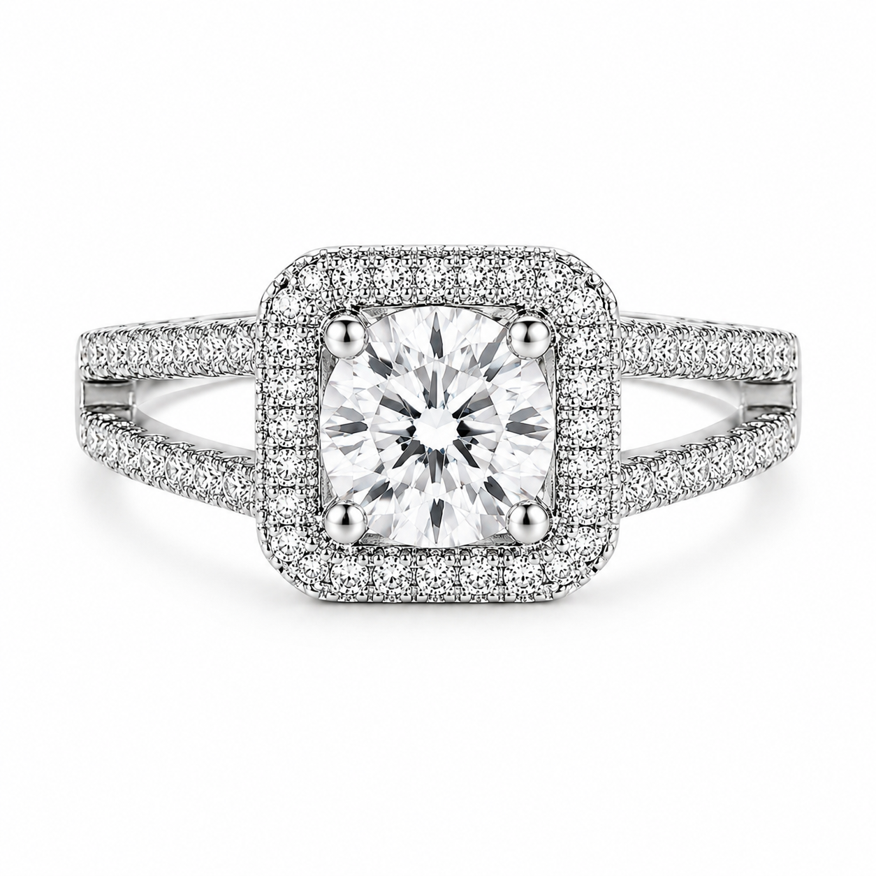 The Silver Sparkling Ariana Grandé Bling Square Pave Adjustable Ring