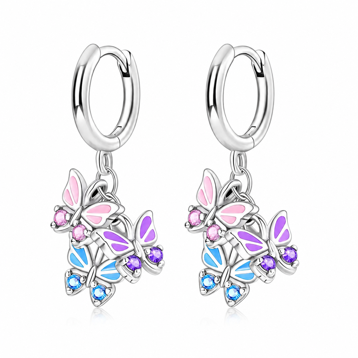 The Silver Paradise Trio Butterfly Huggies