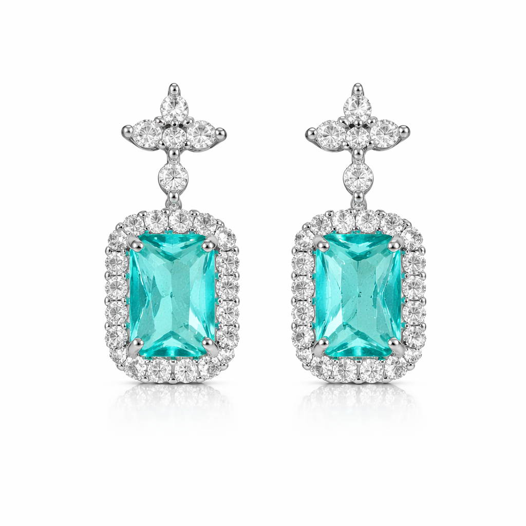 The Silver Lagoon Turquoise Blue Empress Drop Earrings