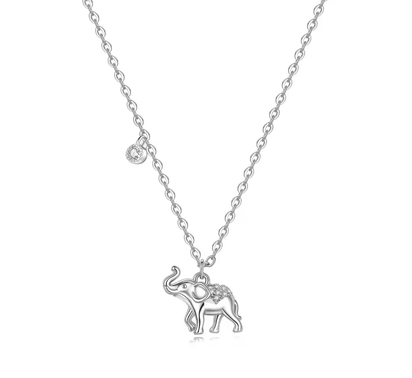 The Silver Luxurious African Elephant Gemstone Necklace