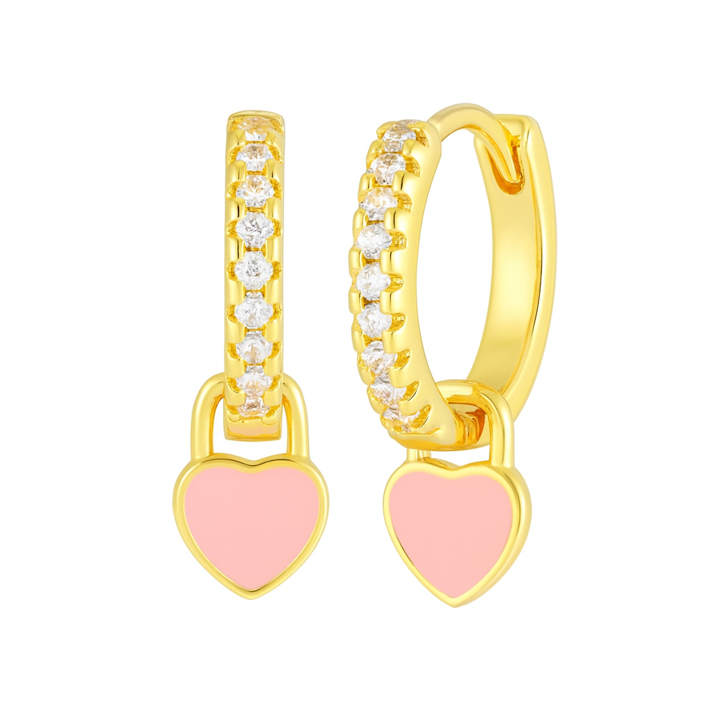 The Peachy Pink Sparkle Heart Huggies
