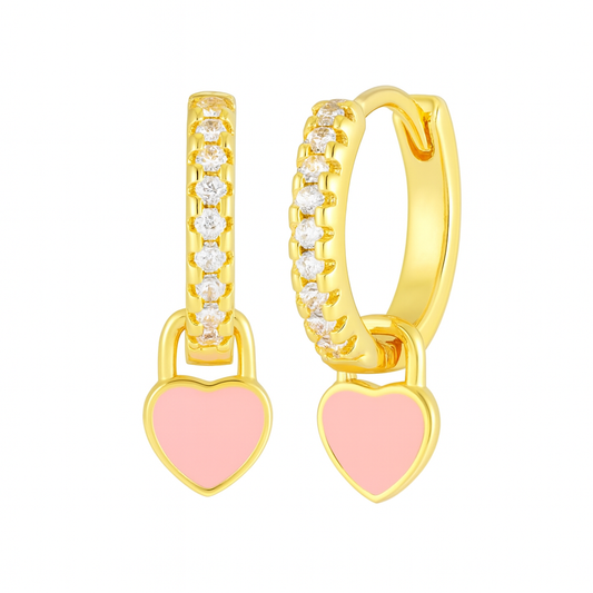 The Peachy Pink Sparkle Heart Huggies