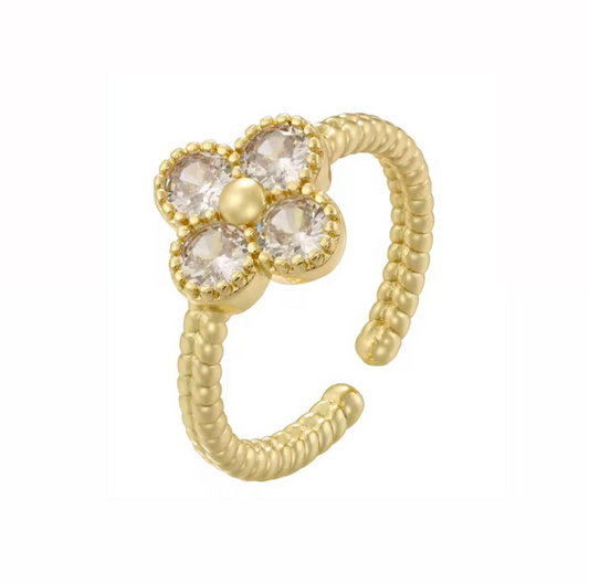 The Golden Aurora Flower Ring