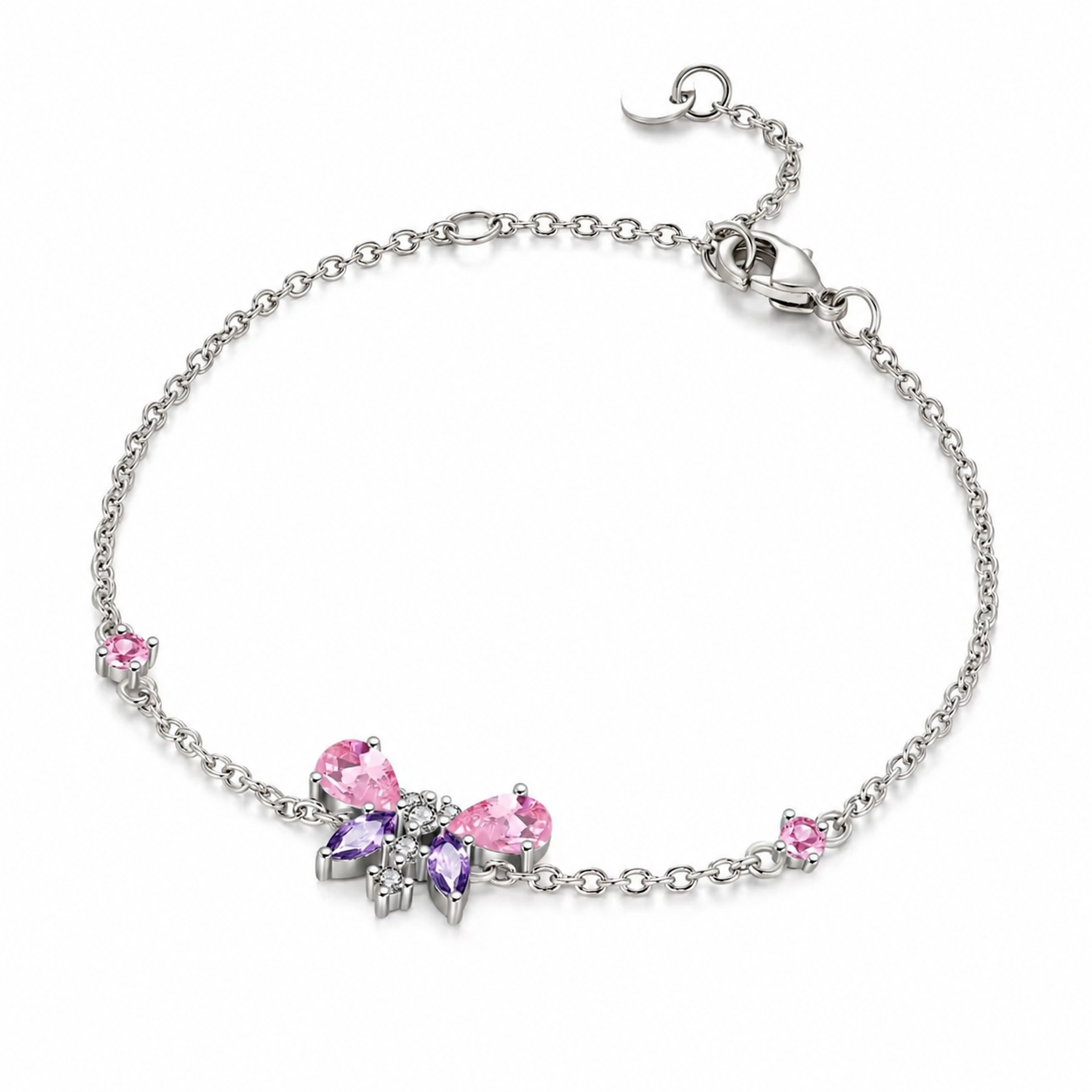 The Silver Sunset Sky Bow Gemstone Bracelet