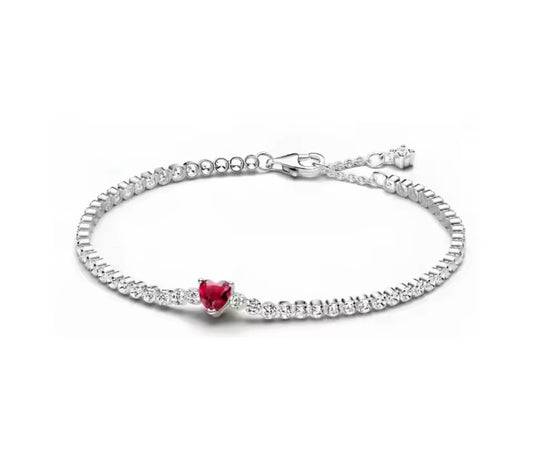 The Dreamy Romance Red Heart Tennis Bracelet