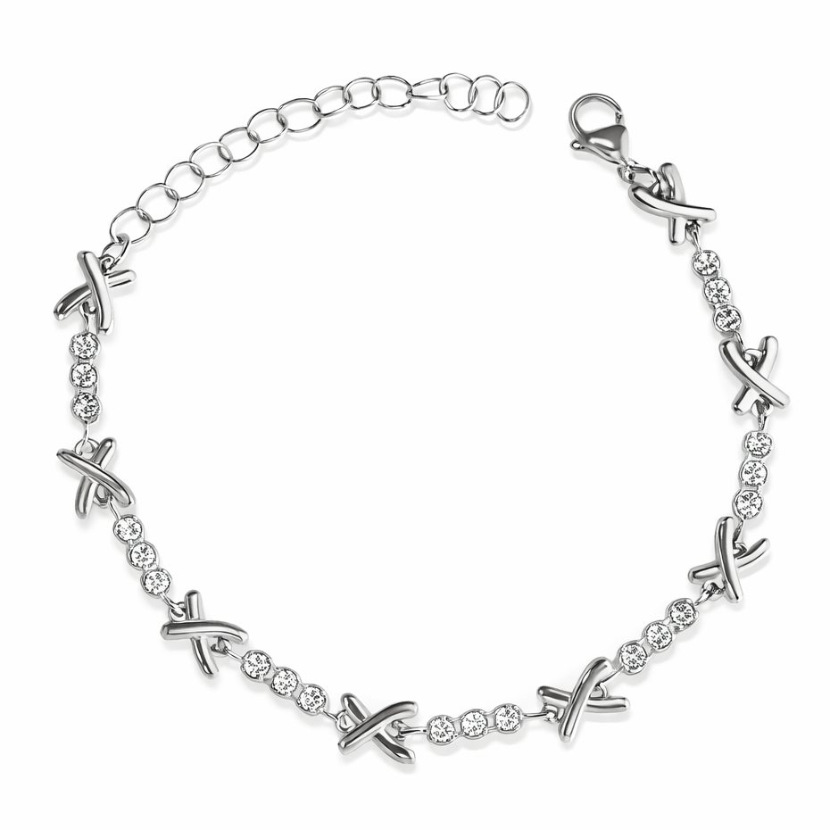 The Silver Sparkling Gemma Kiss Tennis Bracelet