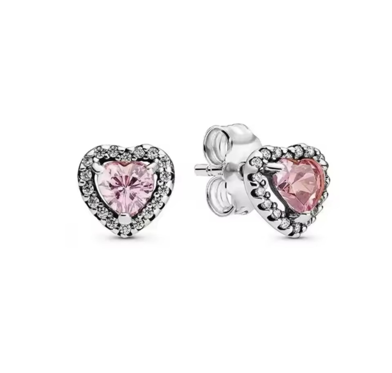 The Dreamy Pink Heart Stud Earrings