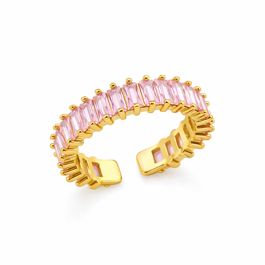 The Gold Adjustable Rosé Pink Aria Sparkle Ring