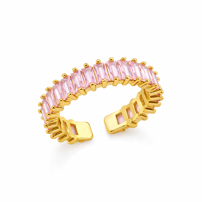 The Gold Adjustable Rosé Pink Aria Sparkle Ring