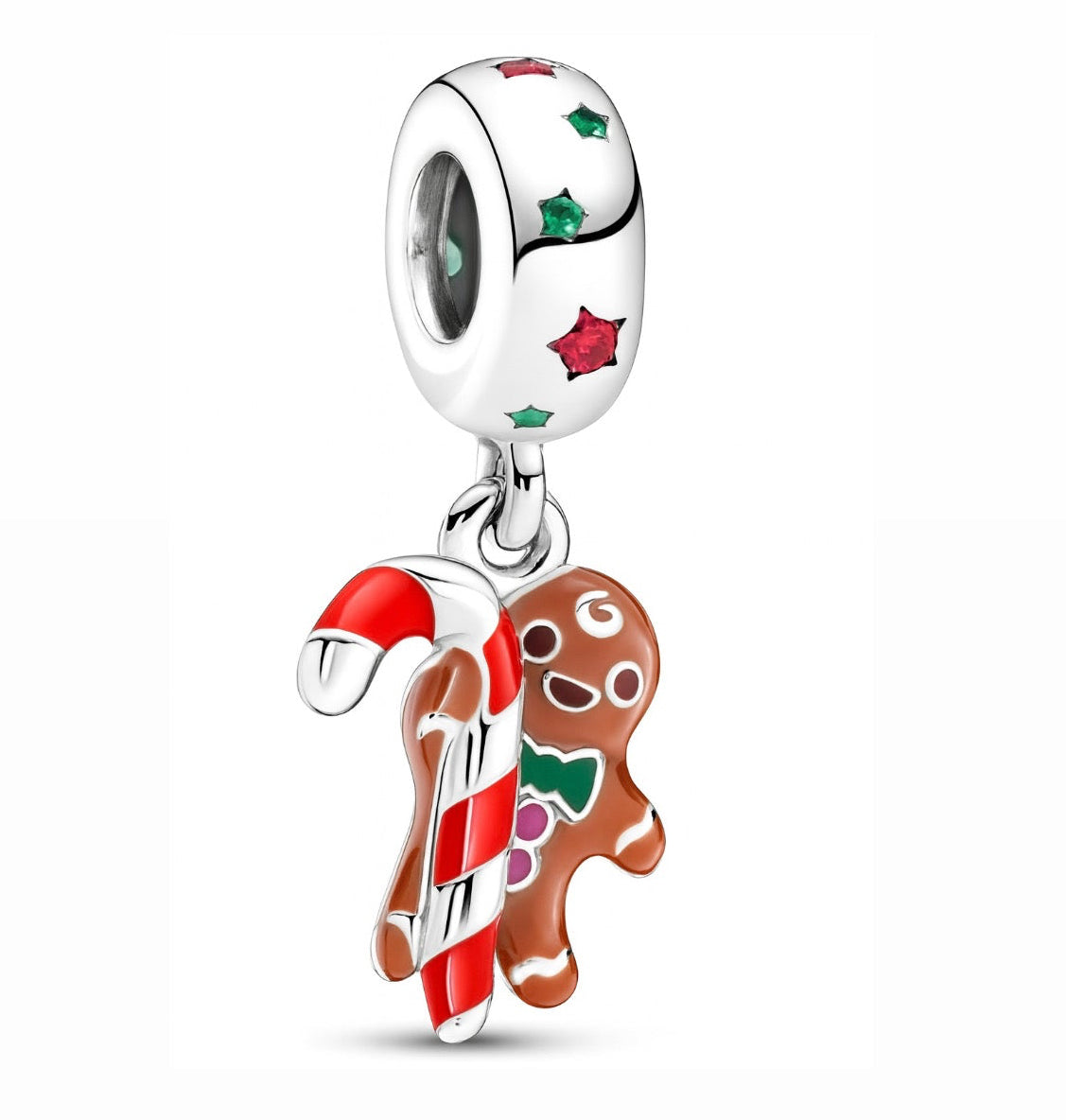 The Silver Candyland Gingerbread Cheer Charm