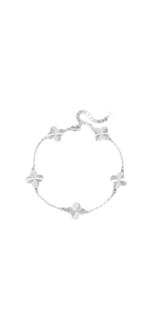 Silver Fortune Clover Bracelet