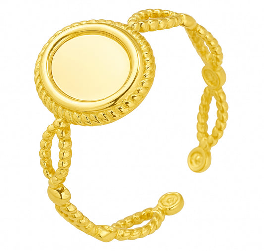 The Gold Opal Engravable Adjustable Ring