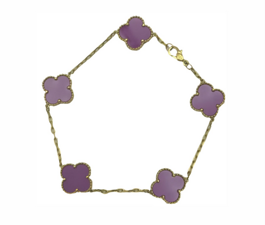 The Gold Etoilè Arabia Violet Majesty Clover Bracelet