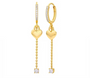 The Gold Heart Strings Dangle Drop Earrings