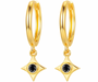 The Gold Midnight Circle Black Star Hoop Earrings