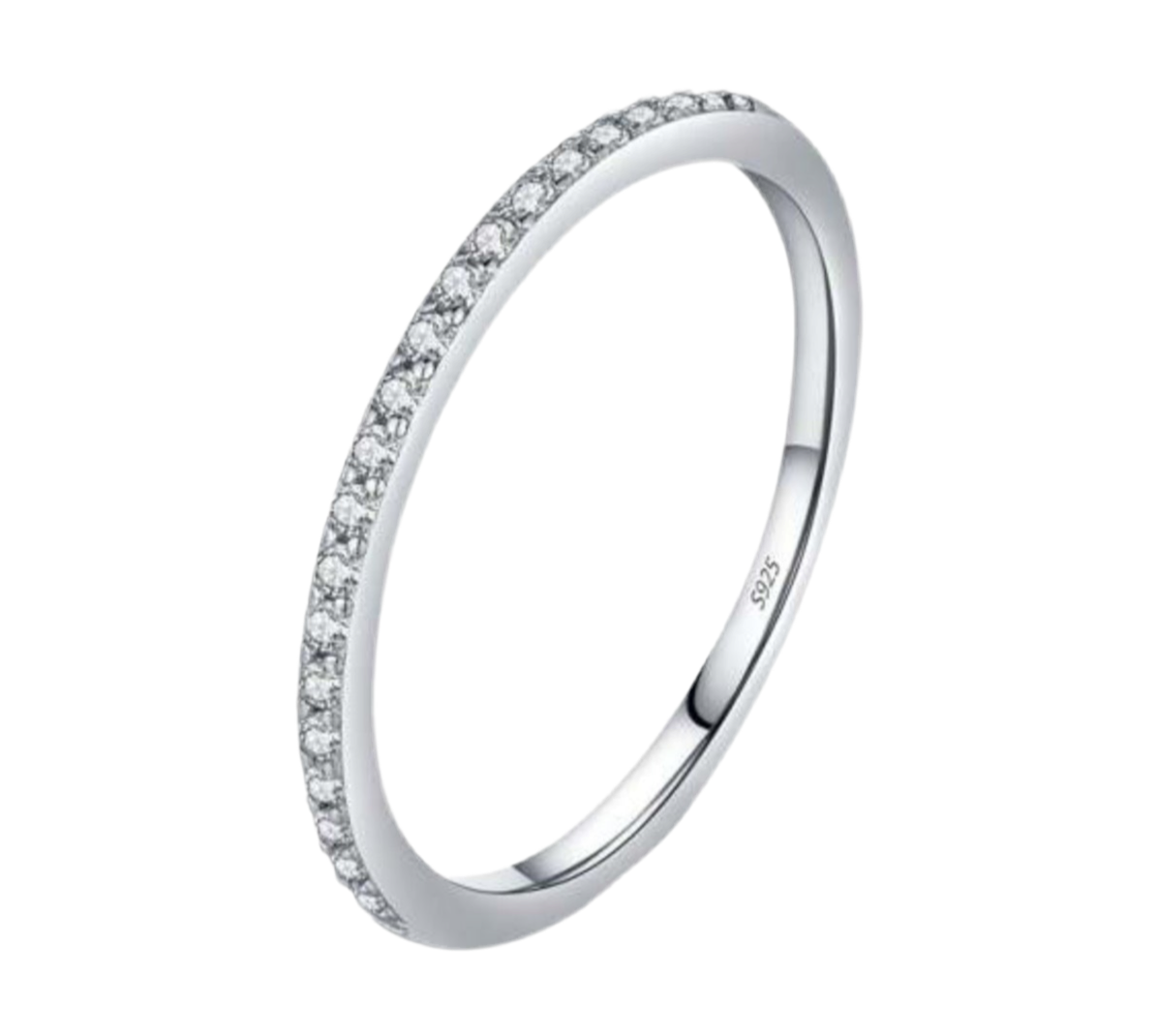 The Silver Lustre Éternelle Ring - 100% Moissanite 0.006ct (Includes Authentic Certificate)