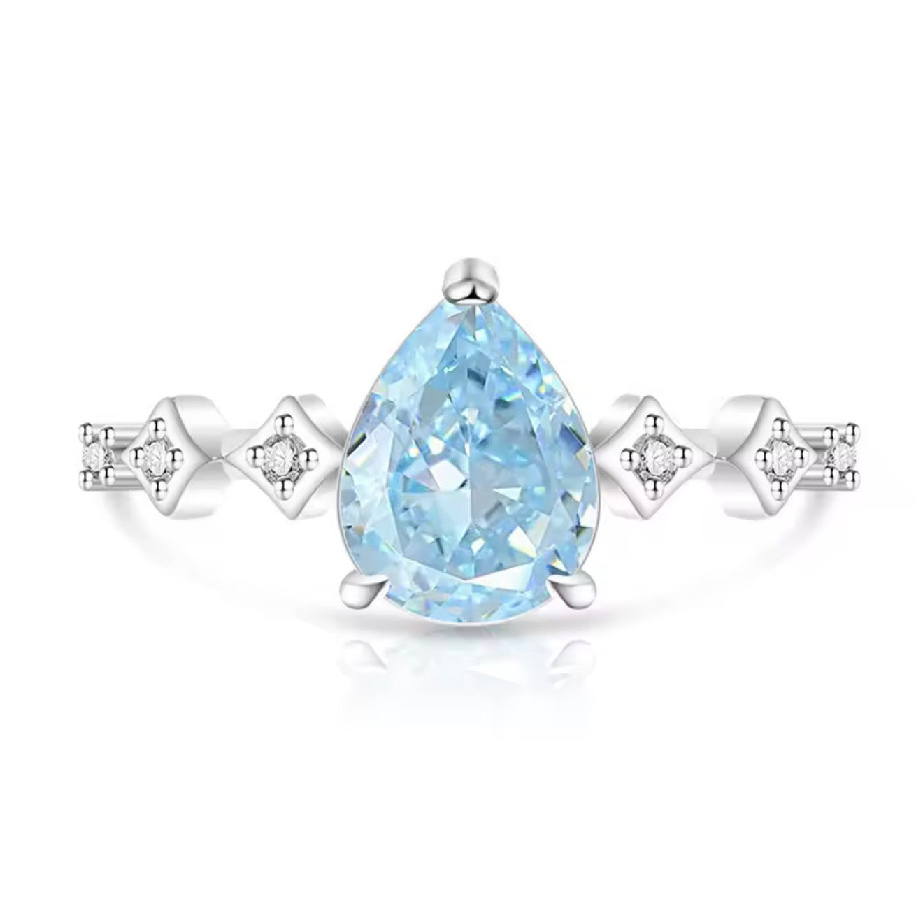 The Silver Dahlià Droplet Adjustable Ring