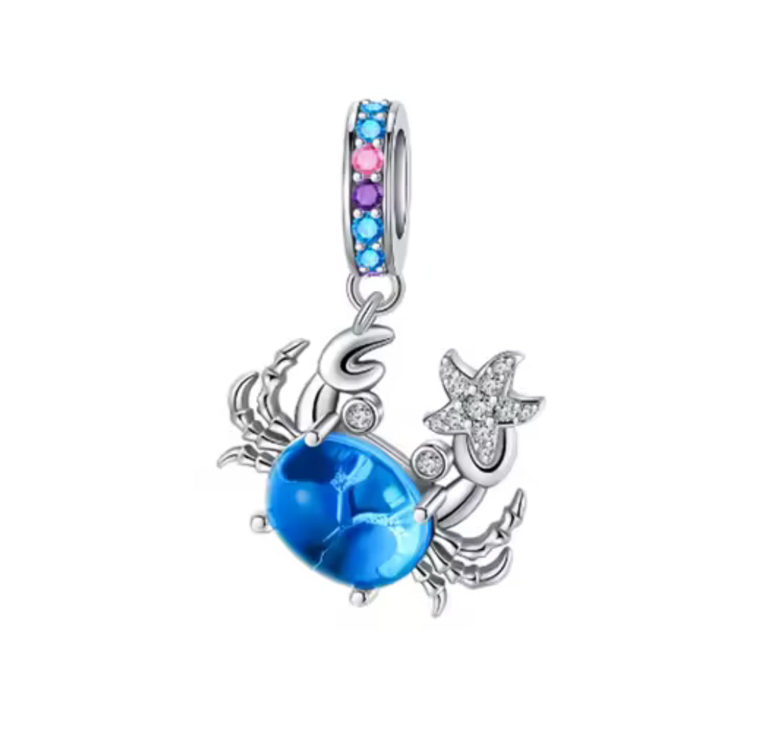 The Glittery Blue Tide Crab Charm