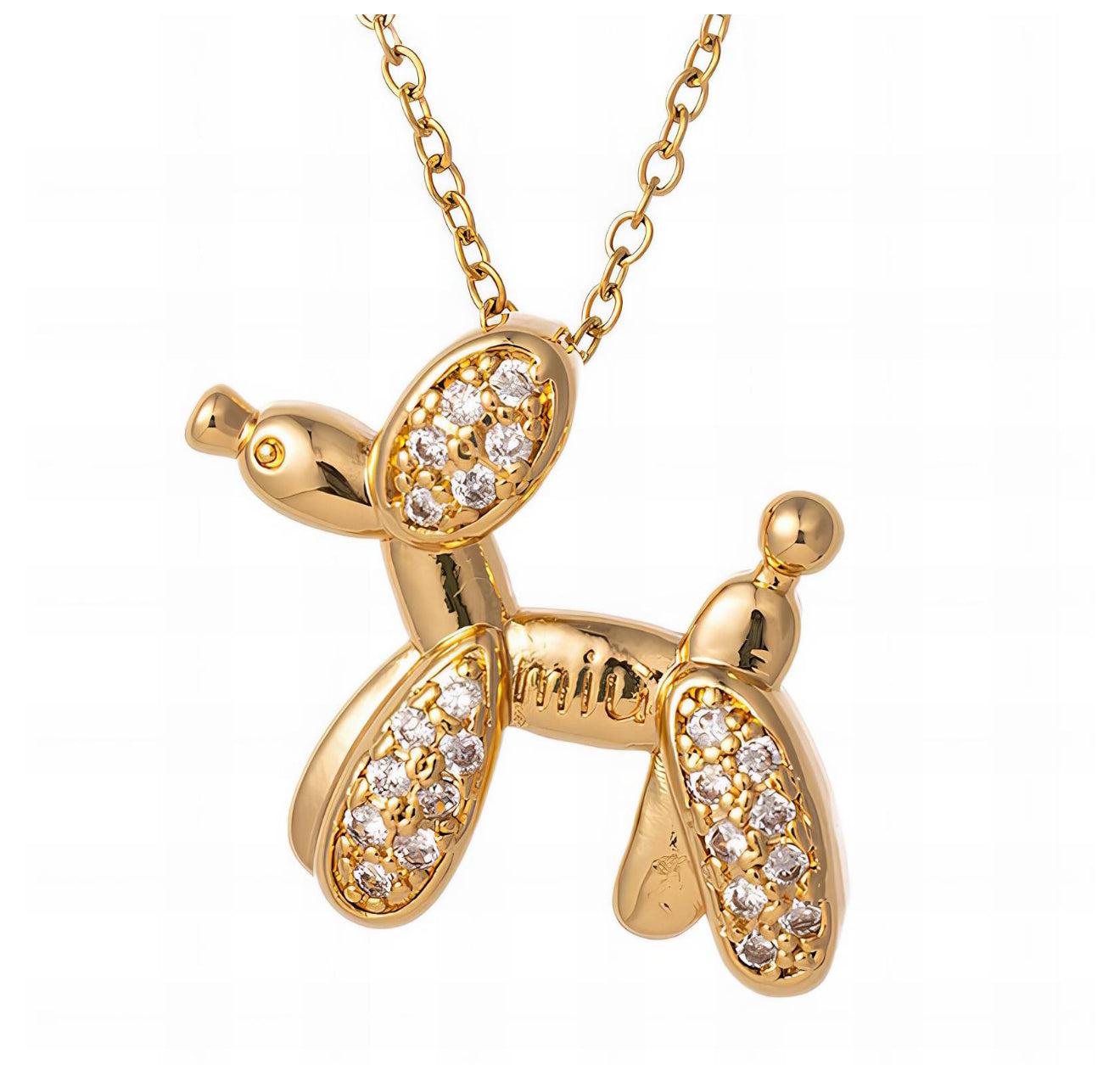 The Gold Bubble Dog Balloon Necklace
