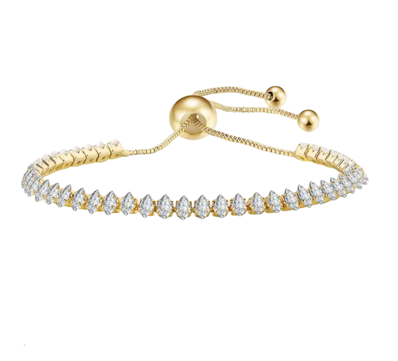 The Gold Amorè Marquise Tennis Bracelet