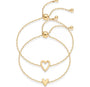The Gold Friendship Heart Adjustable Bracelet Set