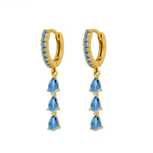 The Blue Drape Cascade Hoop Earrings