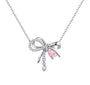 The Pink Sparkling Drape Bow Necklace