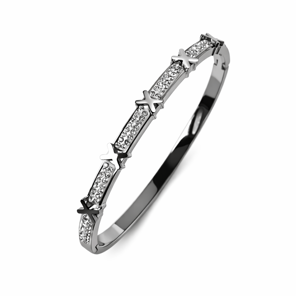 The Silver Gemma Kiss White Sparkle Bangle