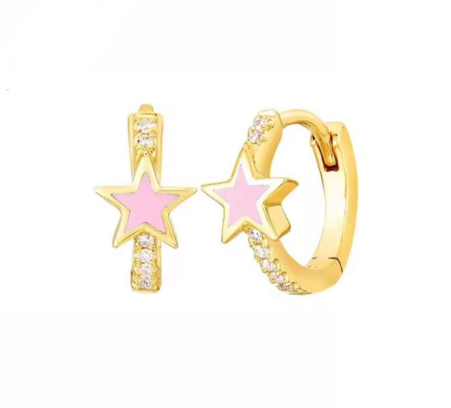 The Golden Étoile Pink Rosé Starstruck Hoops