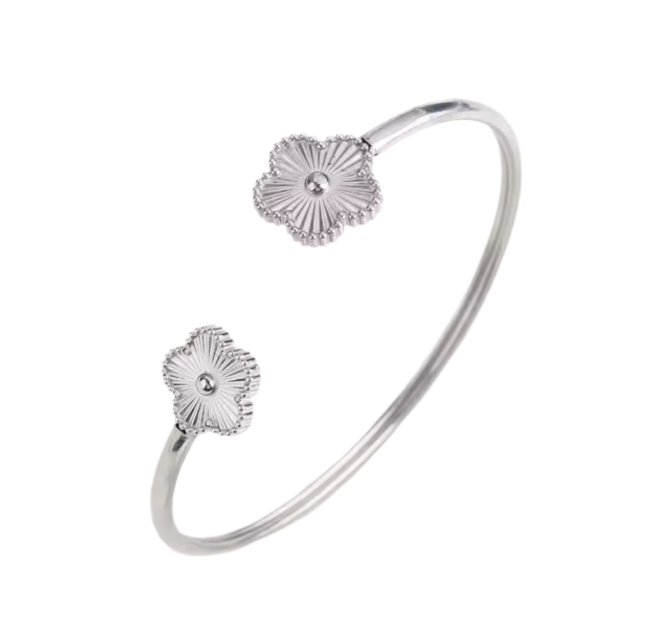 The Silver Flower Aura Bangle