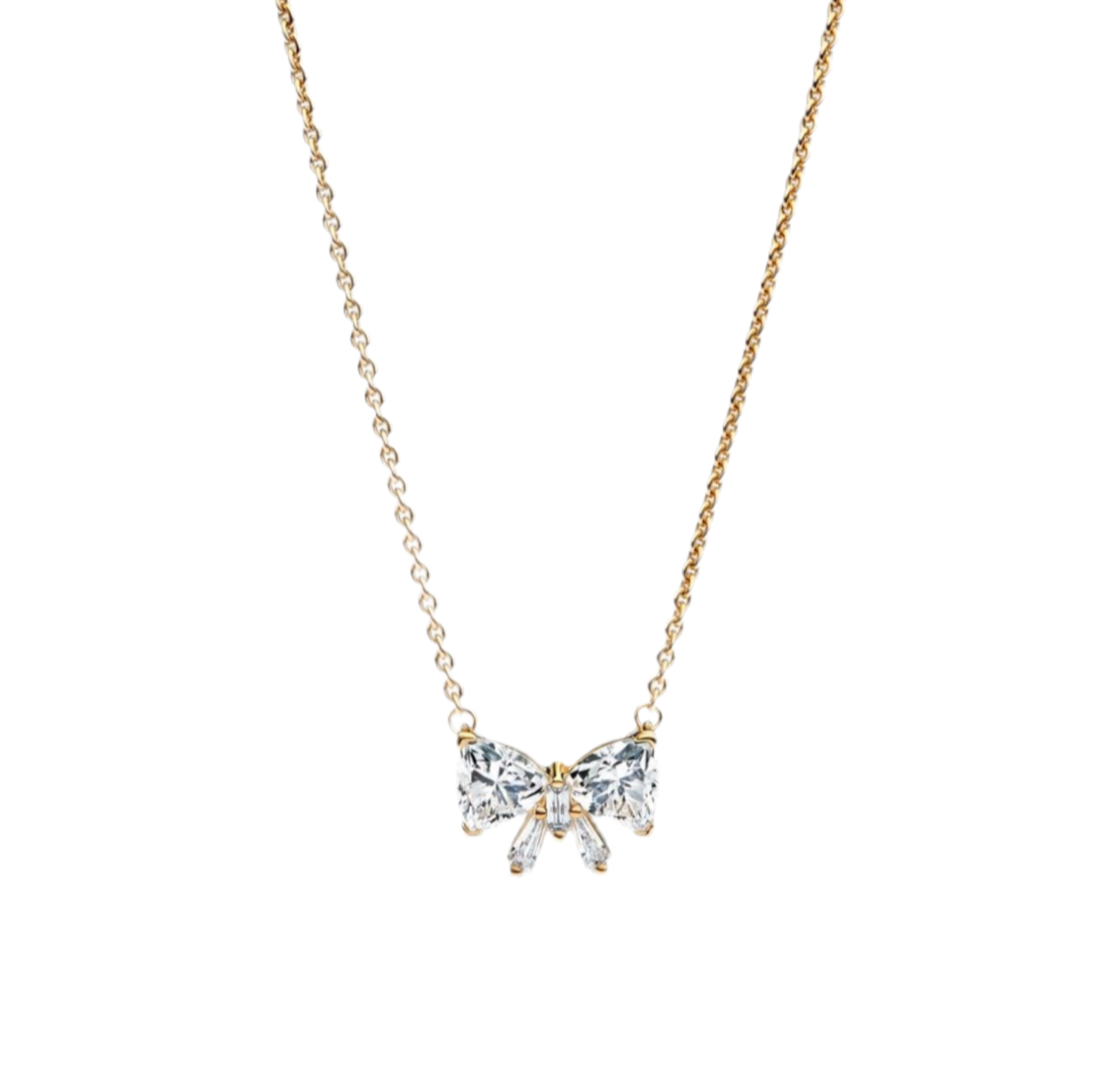 The 18K Gold Sparkling Bow Necklace