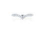 The Silver Dainty Halo Wishbone Band Ring