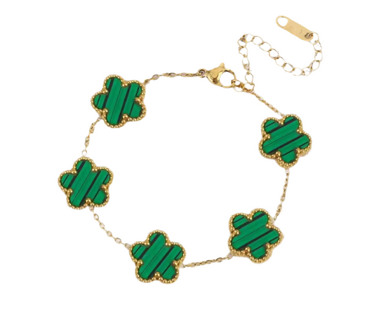 The Golden Emerald Green Clover Bracelet