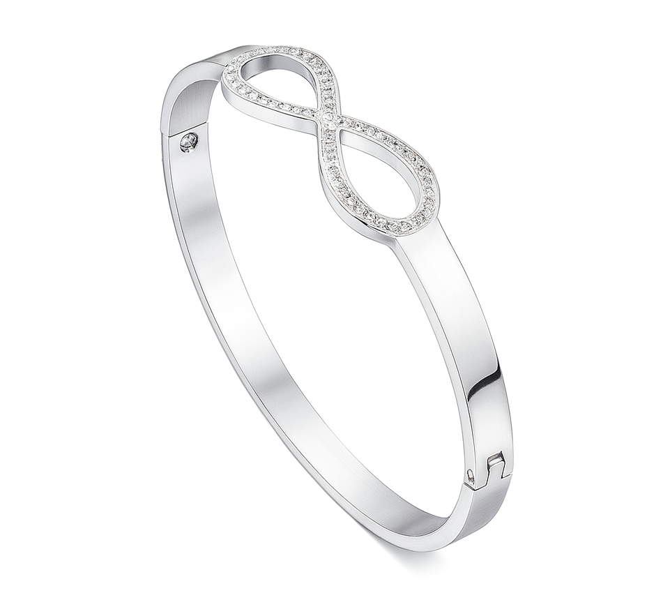 The Silver Bonded Forever Infinity Bangle