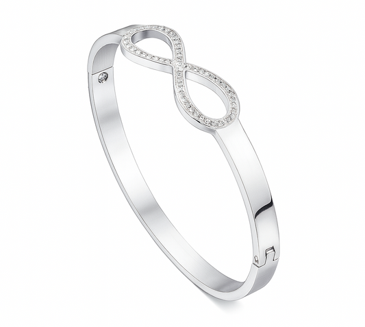 The Silver Bonded Forever Infinity Bangle