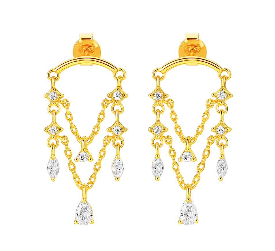 The Gold Diamanté Cascade Earrings