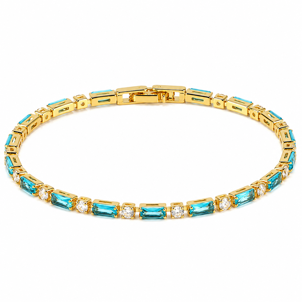 The Gold Jasmine Blue Tennis Bracelet